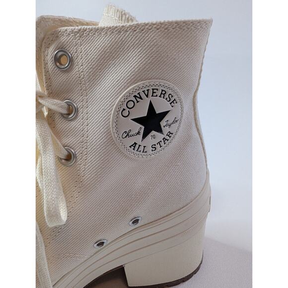 Converse Chuck 70 De Luxe Heel Shoes 'Egret' - A05348C Ivory Platform Chunky - Picture 3 of 15